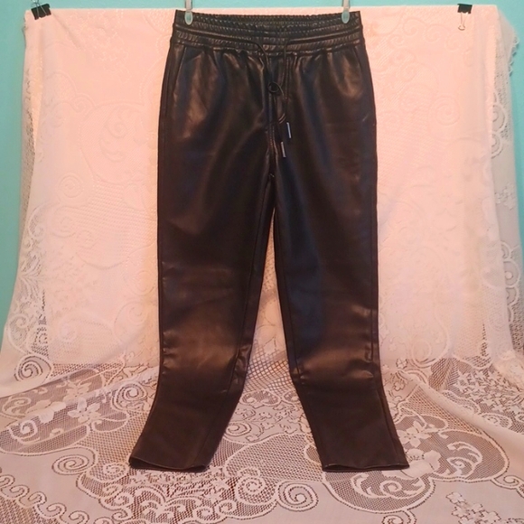 NEW! Black Pleather Pants 5058 - Picture 2 of 10